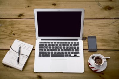 A laptop, a notepad and copious amounts of caffeine: everything a successful blogger needs.